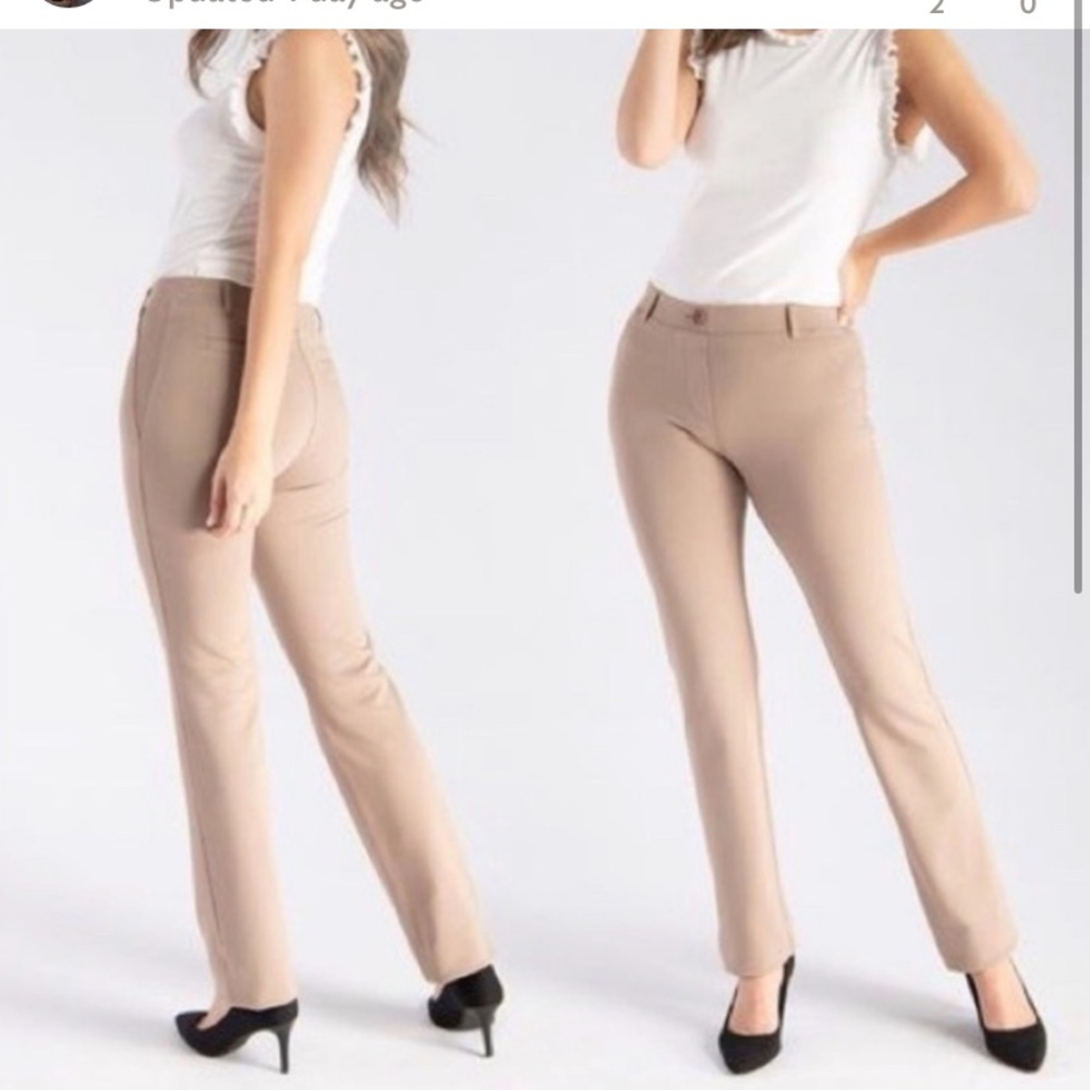 Betabrand Khaki color straight leg trouser legging​